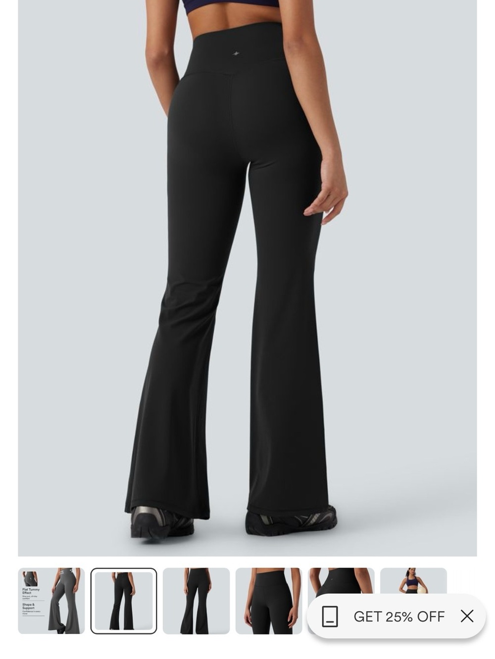 High-Waist Flared Yoga Pants - Black - Picture 4 of 9